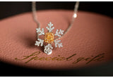 Snowflake Fancy Yellow Diamonds Necklace in 18K Yellow Gold
