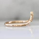 Round Diamond Tiara Ring - 14K Rose Gold Chevron Midi Band