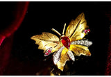 Butterfly Design Ruby 18K Gold Pednat in 18K Yellow Gold