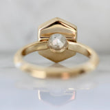 Hexagonal Salt & Pepper Milky Diamond Ring in 18K Yellow Gold