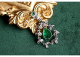 1.8ct Emerald & Diamond Vintage Pendant in 18K White Gold