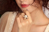 3A+ South Sea Pearl 11mm & Sapphire Vintage Ring in 18K Gold