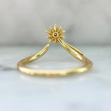 Comet Diamond 18K Yellow Gold Chevron Stackable Ring