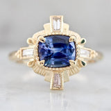 1.5ct Sapphire Horizontal Stone Art Deco Ring - 18K Yellow Gold