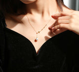 8mm Akoya Pearl & Green Tourmaline Necklace - 18K Yellow Gold