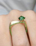 1.35ct Tsavorite Free Form Design Ring in 18K Yellow Gold