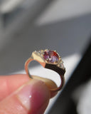 Drea Peachy Sapphire Horizontal Stone Ring in 18K Yellow Gold