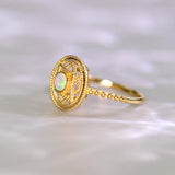 Opal Hexagram 18K Yellow Gold Ring
