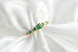 Five Square Cut Emerald Stackable Ring in 18K Yellow Gold