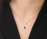 Royal Blue Sapphire & Ruby 18K Gold Art Deco Necklace