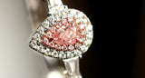 Pink Diamond Pear Shape Ring - 18K White Gold
