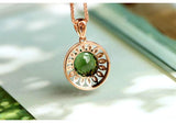 2.67ct Green Tourmaline & Diamond Pendant - 18K Yellow Gold
