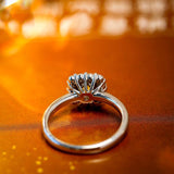 Luxury Yellow Diamonds Halo Ring in Platinum 950