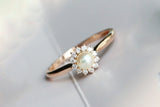 Akoya Pearl & Diamonds Halo Ring in 18K Yellow Gold