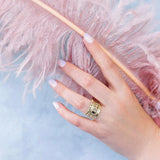 Art Deco Diamonds Eternity Band Ring - 14K Yellow Gold