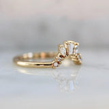Baguette & Marquise Diamond Chevron Ring in 14K Yellow Gold