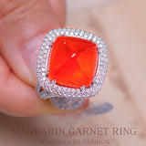 15ct Spessartite Garnet Statement Ring in Platinum 950