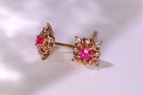 Man Sin Spinel 18K Rose Gold Studs Earrings with Diamonds