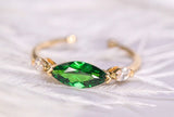 1ct Tsavorite Marquise Cut Open Ring - 18K Yellow Gold