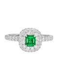 Classic Tsavorite Wedding Diamonds Ring in Platinum 950
