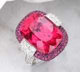 15.68ct Rubellite Diamond Ring - Platinum 950