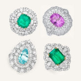 Art Deco Paraiba Tourmaline & Emerald Ring in Platinum 950