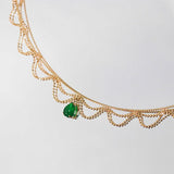 Emerald & Diamond 18K Gold Lace Necklace