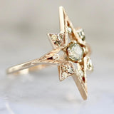 Yellow Diamonds Star Ring in 18K Yellow Gold