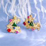 Tsavorite & Colorful Sapphire Earrings - 18K Yellow Gold