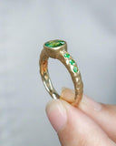 Bezel Set Tourmaline 18K Yellow Gold Ring with Free Form Design