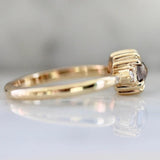 1ct Champagne Diamonds Cushion Rose Cut 14K Gold Engagemen Ring