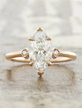 1ct Marquise Diamond 18K Yellow Gold Engagement Ring