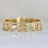 Art Deco Diamonds Eternity Band Ring - 14K Yellow Gold