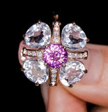1.55ct Purple Sapphire 18K Rose Gold Ring with Diamonds