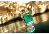 1.8ct Emerald with Diamond Vintage Pendant in 18K Yellow Gold