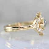 Grey Salt & Pepper Rose Cut Diamond 18K Gold Engagement Ring