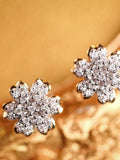 Sakura Design Diamonds Earrings in 18K White Gold