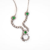Emerald & Diamonds Necklace in 18K White Gold