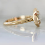 Hexagonal Salt & Pepper Milky Diamond Ring in 18K Yellow Gold