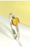 Fancy Yellow Diamonds Ring in 18K White Gold Ring