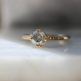 1ct Salt & Pepper Diamond Round Cut 18K Gold Wedding Ring