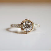 Rya - Round Diamond 14K Yellow Gold Stackable Ring