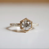 Rya - Round Diamond 14K Yellow Gold Stackable Ring