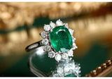 2.23ct Emerald & Diamond Ring - 18K White Gold