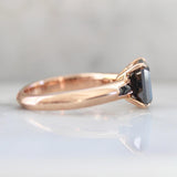 2.5ct Emerald Cut Black Diamond Solitaire Ring - 18K Rose Gold