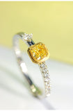 Fancy Yellow Diamonds Ring in 18K White Gold Ring