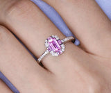 Sparkly Pink Sapphire Art Deco Ring in Platinum 950