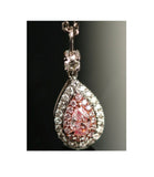 Pink Diamond Pear Shape Necklace - 18K White Gold