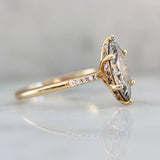 1.7ct Marquise Salt & Pepper Diamond 18K Gold Wedding Ring