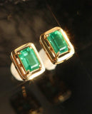1.15ct Emerald 18K Yellow Gold Pairs Earrings